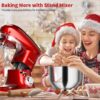 SASA ROCOO Stand Mixer | 7.5QT 660W 6+P Speed Tilt-Head Food Mixer | Kitchen Electric Mixer with Stainless Steel Bowl,Whisk,Dough Hook and Beater (RD) - Image 6